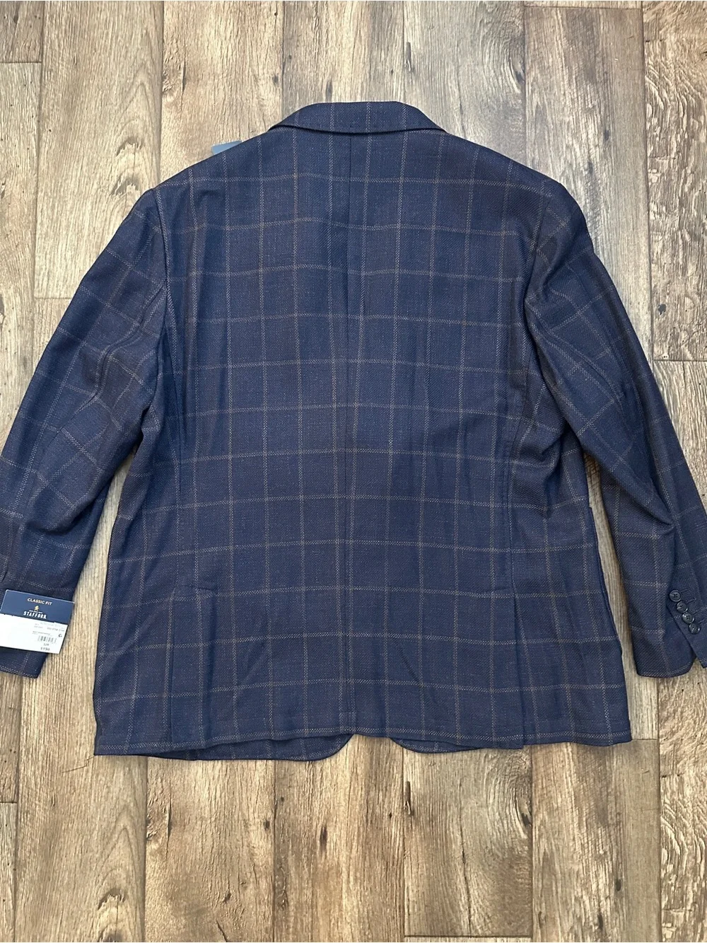 Stafford 60% Wool 40% Cotton Classic Fit Sport Coat Blazer Men’s 52 R Navy